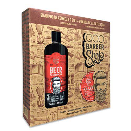 Kit - Qod Barber Shop - Shampoo de Cerveja 3 em 1 + Pomada Capilar Killer