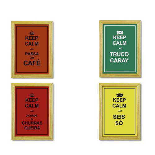 Kit Quadros Decorativos Keep Calm Truco - 24x18