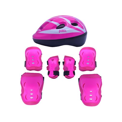 Kit Radical de Proteção com Capacete - M Rosa - Bel Sports