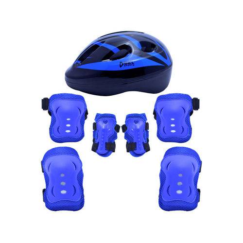 Kit Radical de Proteção com Capacete - P Azul - Bel Sports