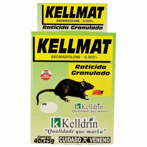 Kit Raticida KellMat Granulado 25GR C/ 40UND
