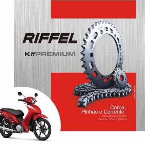 Kit Relação Transmissão Tração Biz 125 Riffel Premium