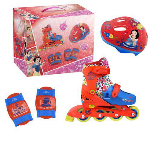 Kit Roller Patins Infantil Princesas Disney Tamanho P Dtc