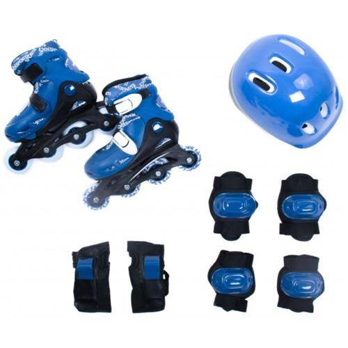 Kit Roller Radical 4 Itens Azul Bel Sports