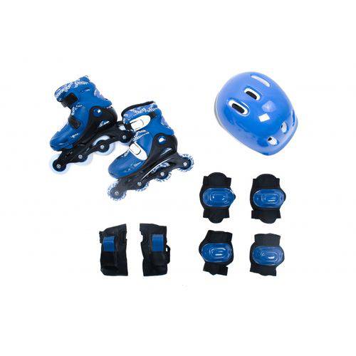 Kit Rollers Radical Completo (M) 34-37 Azul - Bel