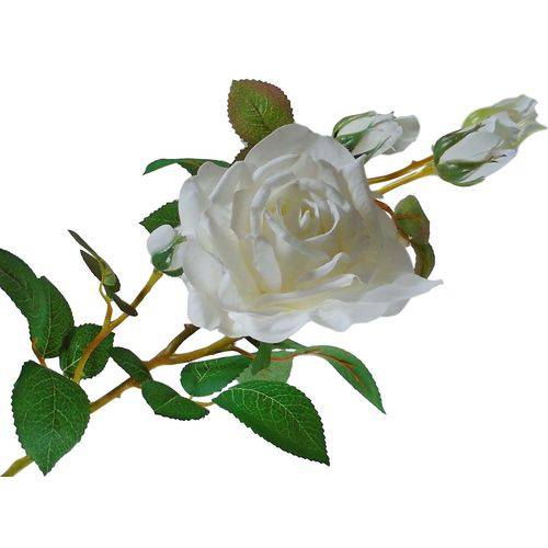 Kit 3 Rosas Brancas Delicada em Silicone Toque Real
