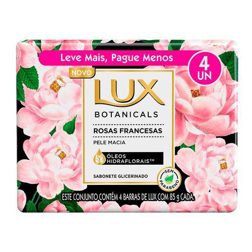 Kit Sabonete Lux Botanicals Rosas Francesas com 4 Unidades 85g