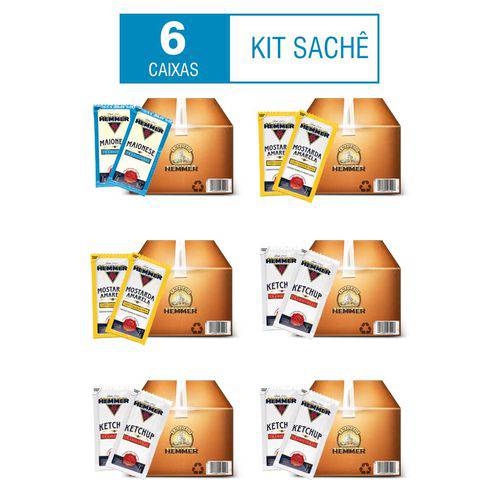 Kit Sachê C/6 (3 Ketchup+2 Mostarda+1 Maionese) 7g Hemmer Alimentos
