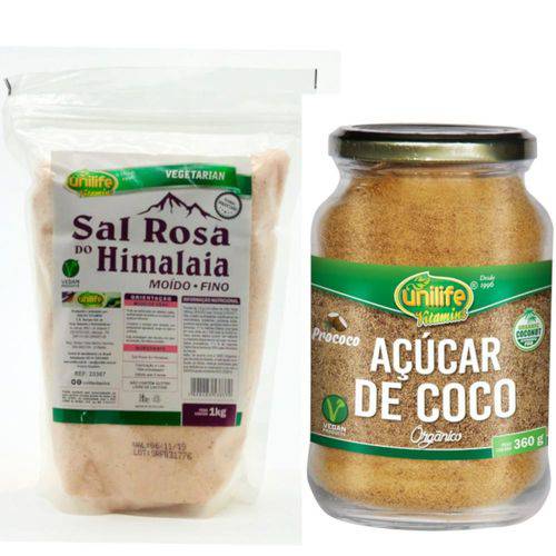 Kit Sal Rosa do Himalaia Fino 1kg e Açúcar de Coco Orgânico