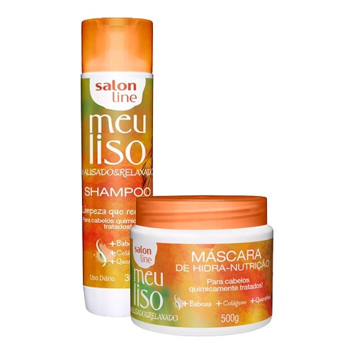 Kit Salon Line Meu Liso #AlisadoeRelaxado Shampoo 300ml + Máscara de Tratamento 500g