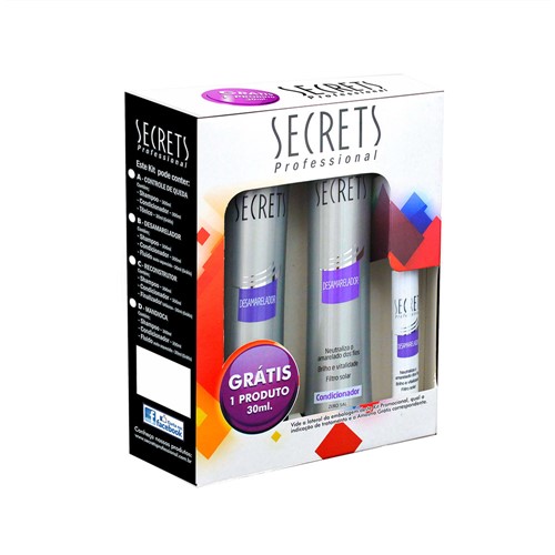 Kit Secrets Desamarelador Shampoo 300ml+ Condicionador 300ml Grátis Fluído 30ml