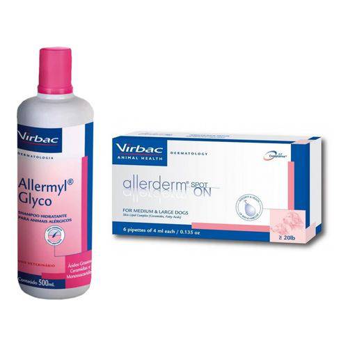 Kit - Shampoo Allermyl Glyco 500ml + Allerderm Spot-On 2ml