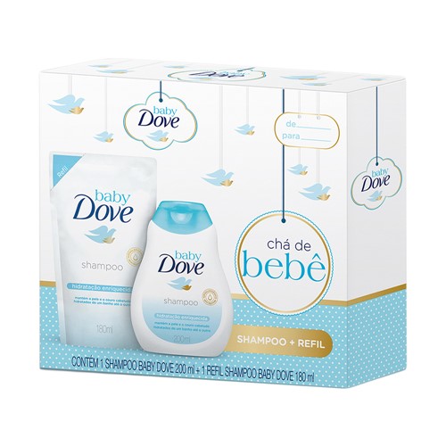 Kit Shampoo Baby Dove Hidratação Enriquecida 200ml + Refil 180ml