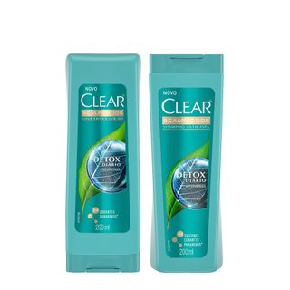 Kit Shampoo Clear Women Anticaspa Detox Diário 200ml + Condicionador 200ml Leve Mais e Pague Menos