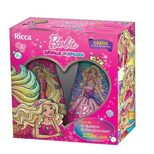 Kit Shampoo + Condicionador Barbie Ricca Reinos Mágicos 250ml