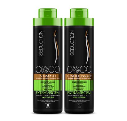 Kit Shampoo Condicionador Coco Extra Virgem 1L - Seduction