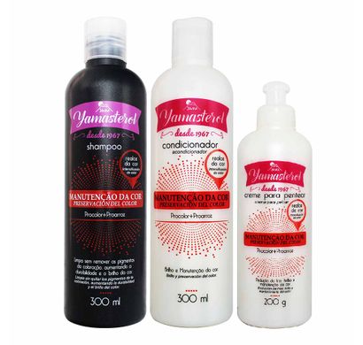 Kit Shampoo Condicionador e Creme para Pentear Yamasterol Manutenção da Cor 300ml - Yamá