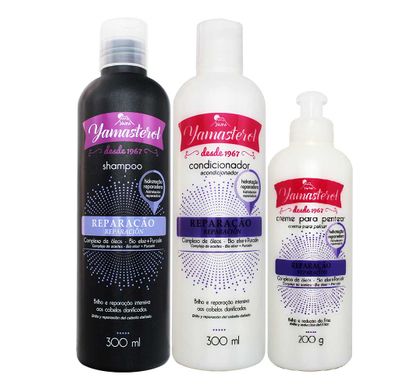 Kit Shampoo Condicionador e Creme para Pentear Yamasterol Reparação 300ml - Yamá