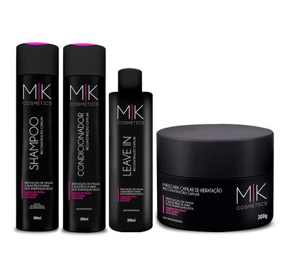 Kit Shampoo, Condicionador, Máscara e Leave-in Reconstrução Capilar - MK Cosmetic