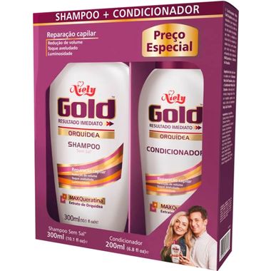 Kit Shampoo + Condicionador Niely Gold Orquidea 300+200ml