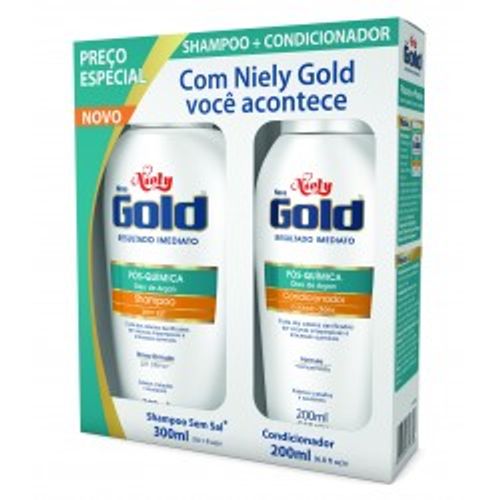 Kit Shampoo + Condicionador Niely Gold Pós Química