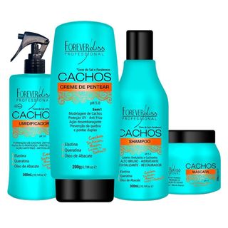 Kit Shampoo + Creme de Pentear + Umidificador + Máscara de Tratamento Forever Liss Professional Cachos Kit