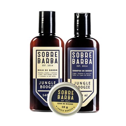Kit Shampoo de Barba + Balm e Cera de Bigode Jungle Boogie Sobrebarba