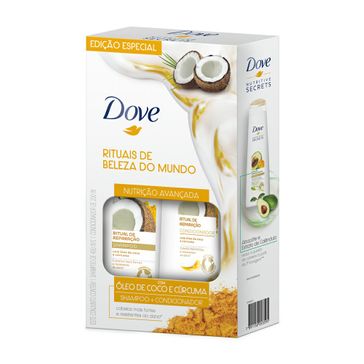 Kit Shampoo Dove Ritual de Reparação 400ml com 40% de Deconto no Condicionador 200ml