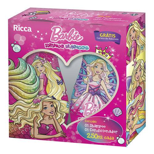 Kit Shampoo e Condicionador Barbie Reinos Mágicos 250ml Ricca