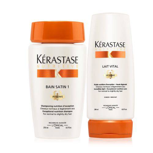 Kit Shampoo e Condicionador Kerastase Nutritive Irisome Bain Satin 1 - Pequeno
