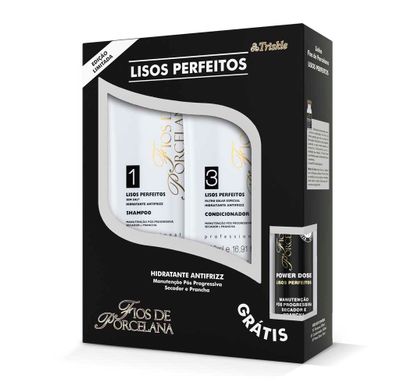 Kit Shampoo e Condicionador Lisos Perfeitos Fios de Porcelana 500ml - Triskle