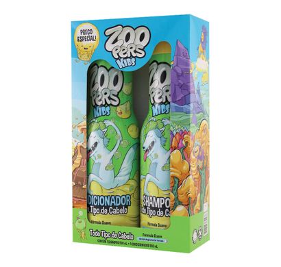 Kit Shampoo e Condicionador Todo Tipo de Cabelo 500ml - ZooPers Kids