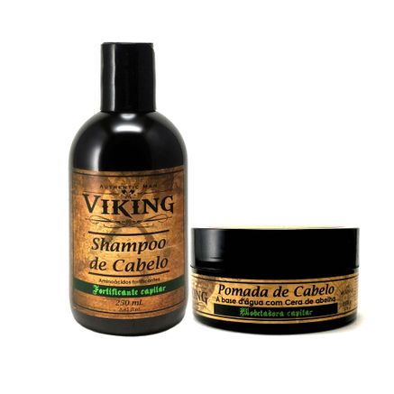 Kit Shampoo Fortificante e Pomada Modeladora Viking