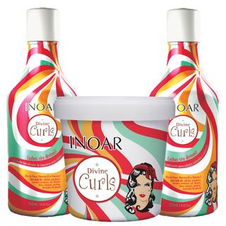 Kit Shampoo Low Poo + Condicionador + Máscara Inoar Divine Curls Kit