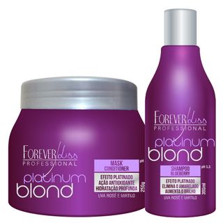 Kit Shampoo + Máscara Matizadora Forever Liss Professional Platinum Blond Kit