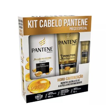 Kit Pantene Shampoo 400ml+condicionador 3 Minutos Milagrosos 170ml+amp Hidro-cau