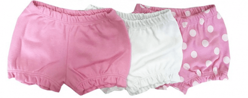 Kit Shorts Bebê Grow Up Menina em Algodão 3 Peças