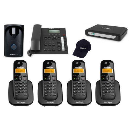 Kit Sistema Comunicação Telefônica com Porteiro e 5 Ramais