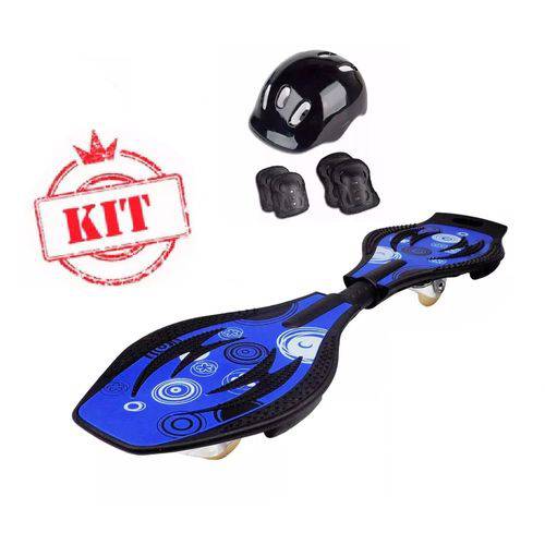 Kit Skate Boy Radical Azul Kit Proteção Preto Kcp-02 Fênix
