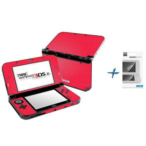 Kit Skin Adesivo Protetor New Nintendo 3DS XL+ Películas (Pink)