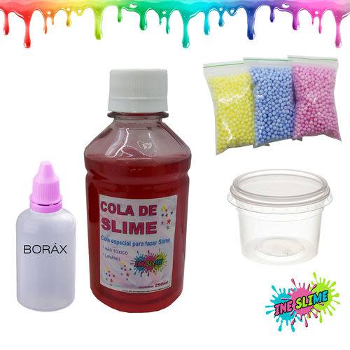 Kit Slime Clear - Vermelho