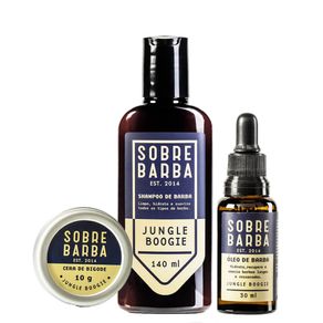 Kit Sobrebarba Jungle Boogie Shampoo, Óleo e Cera (3 Produtos) Conjunto