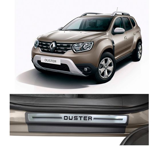 Kit Soleira Renault Duster Premium Aço Escovado Resinado 2011 a 2015 4