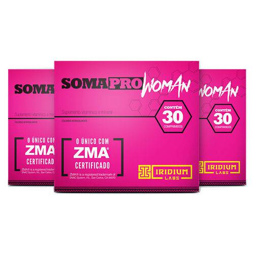 Kit Soma Pro Woman ZMA 30 Comps - 3 Caixas