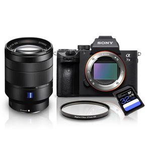 Kit Sony A7III Mirrorless + Lente Sony FE 24-70mm T* + Filtro UV 67mm + Cartão SDXC 32Gb de 95Mb/s