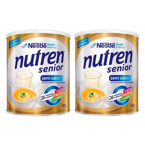 Kit Suplemento Alimentar Nestlé Nutren Senior Sem Sabor 740g 2 Latas