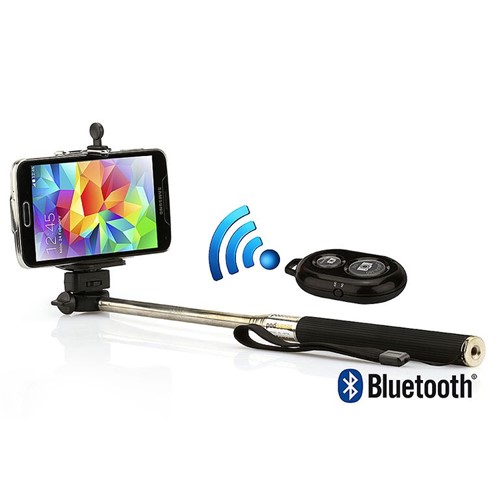 Kit Suporte para Selfie, Monopod + Controle Shutter Bluetooth, Preto