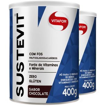 Kit 2 Sustevit Fibras Alimentares Vitafor 400g Chocolate