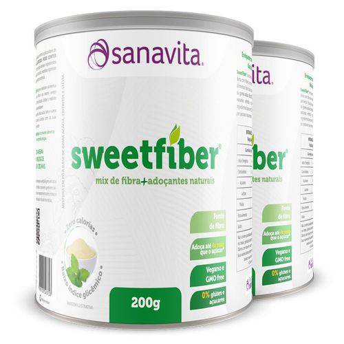 Kit 2 SweetFiber Mix de Fibra de Adoçantes Naturais Sanavita 200g