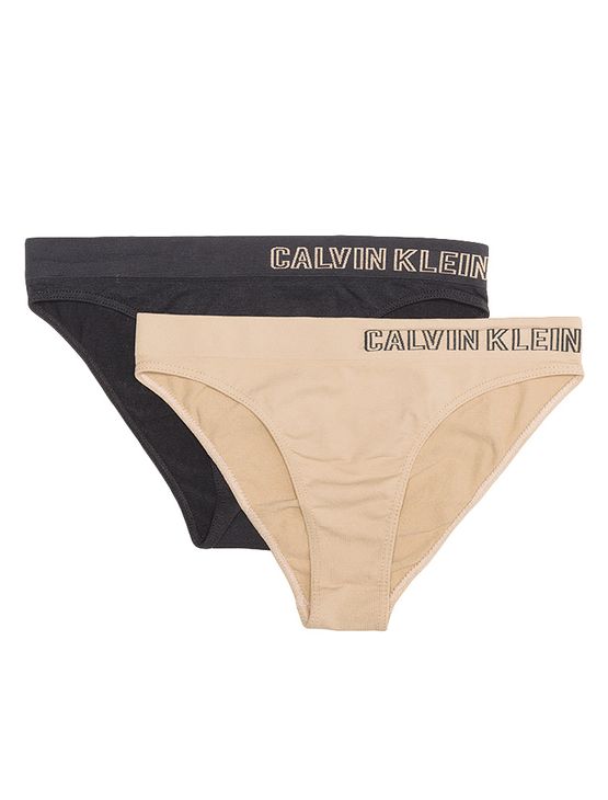 Kit 2 Tangas Sem Costura Calvin Klein Underwear Preto / Skin - M